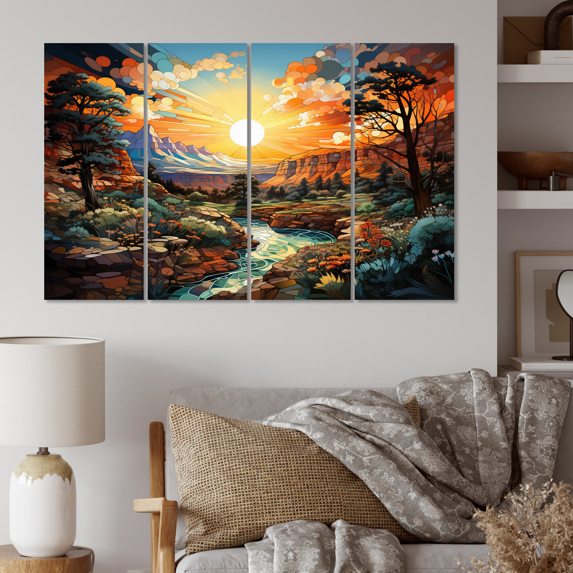 「MOON.」CLARITY ART Design Art 4 Canyon Luminosity Pointillism II Wall Decor Set